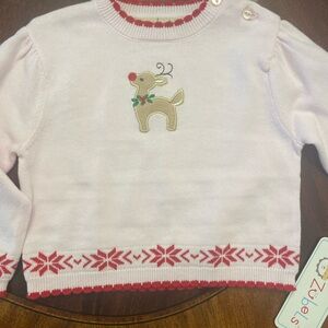 Zubels pink reindeer sweater